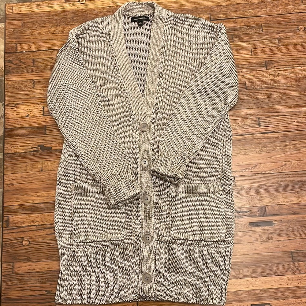 NWOT Banana Republic Metallic Cardigan- Small